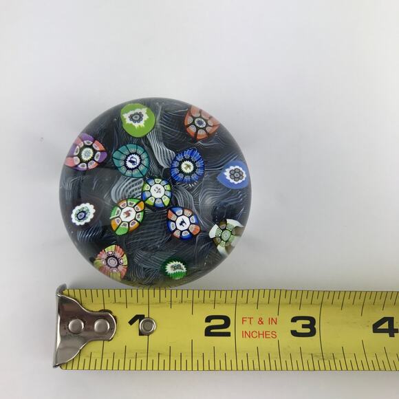 Perthshire PP47 1986 Millefiori Picture Cane Cat Puffin Black Lace Paperweight - Picture 9 of 16